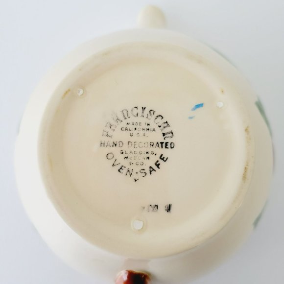 Vintage Franciscan Apple Teapot NO LID, Teacup & Saucer c1953-58 USA Fruit Decor - Picture 8 of 15